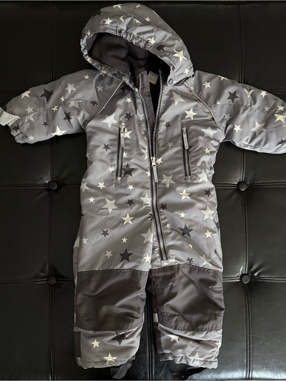 H&M Gray Star-Print Insulated Snow Suit